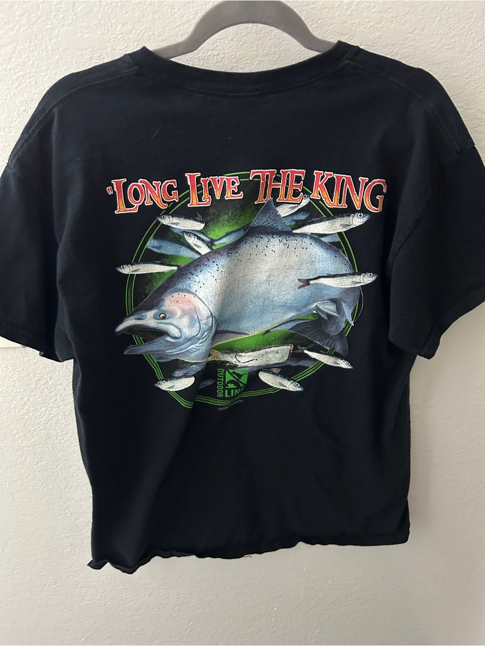 Gildan Black 'Long Live The King' Salmon Graphic Tee